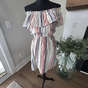 THML Multicolor Off-Shoulder Mini Dress